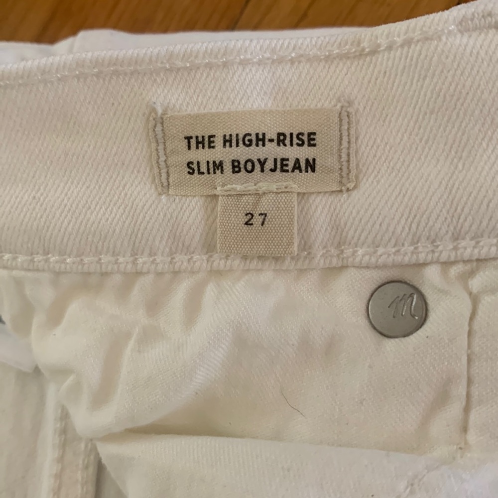 Madewell high rise slim boy jean, size 27